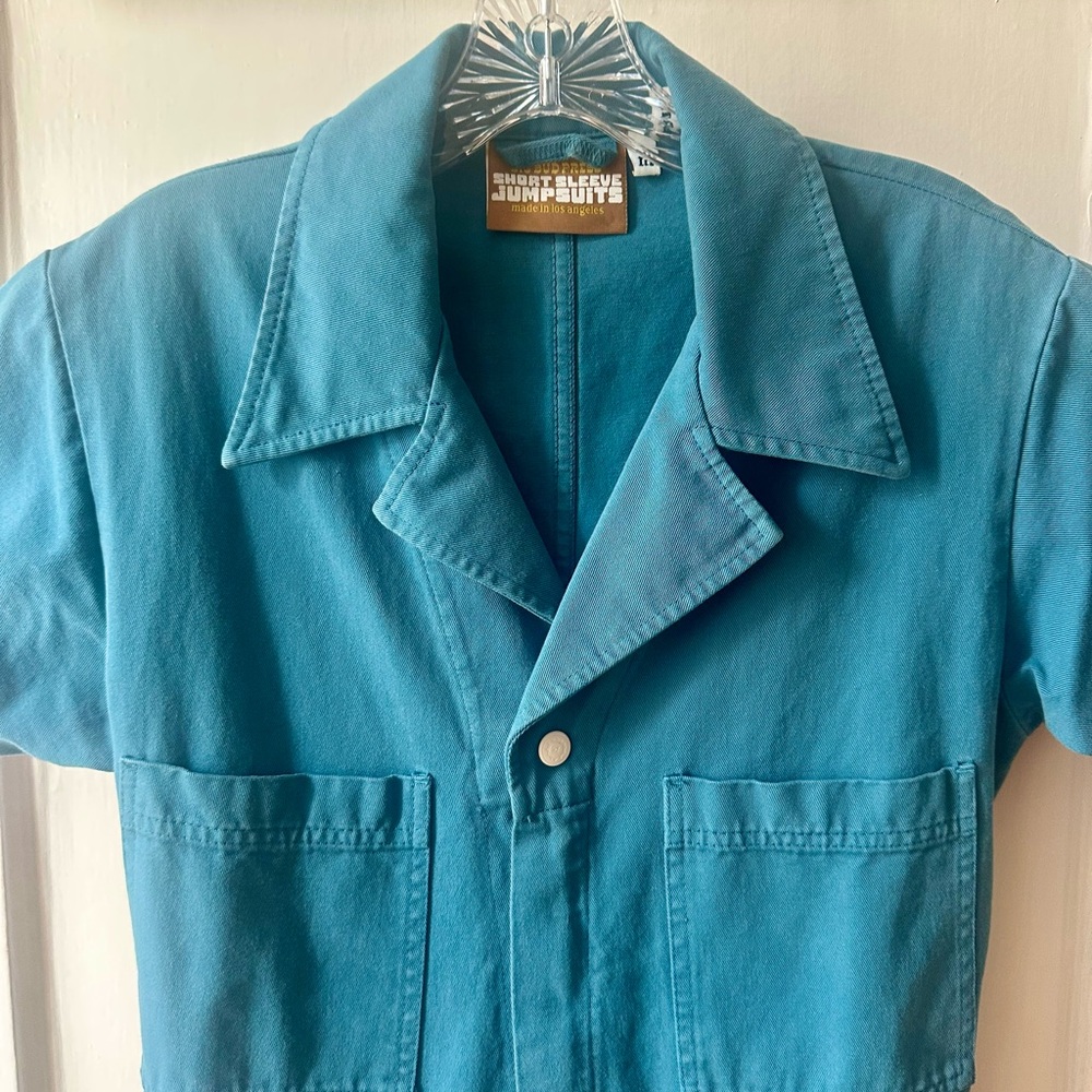 Big Bud Press Teal Short-Sleeve Utility Jumpsuit